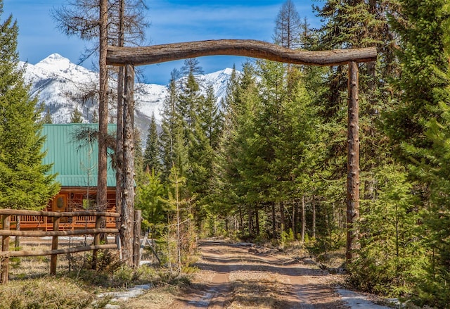 exterior space with a mountain view