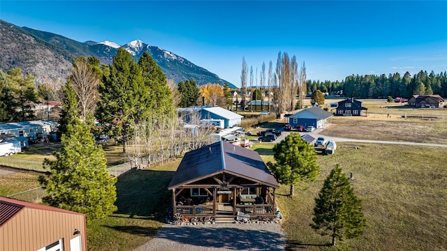 bird's eye view featuring a mountain view