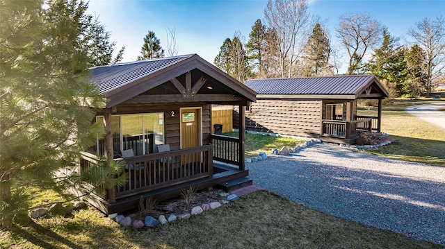 view of front of property with a gazebo