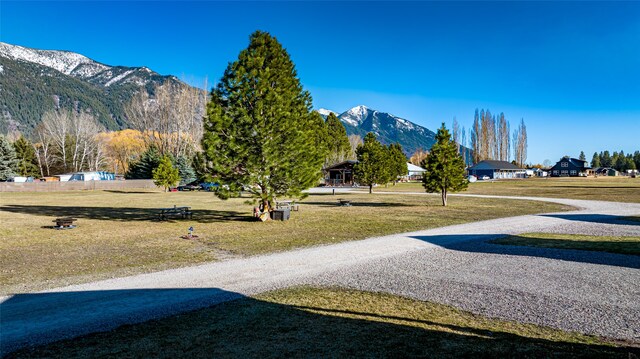 view of road featuring a mountain view