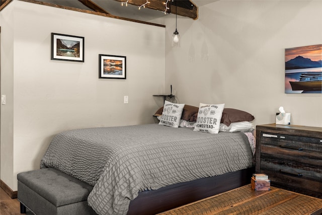 bedroom with hardwood / wood-style floors