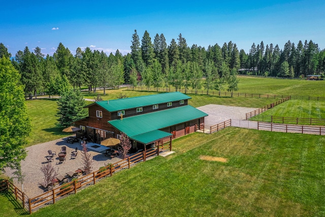 bird's eye view with a rural view