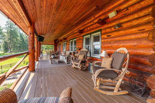 view of wooden deck