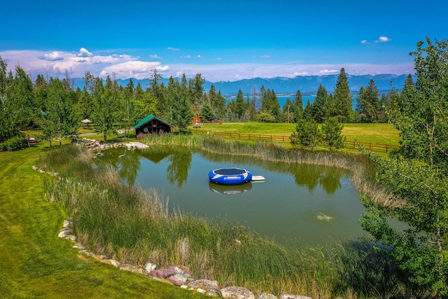 water view featuring a mountain view