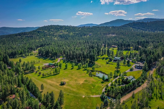 bird's eye view featuring a mountain view