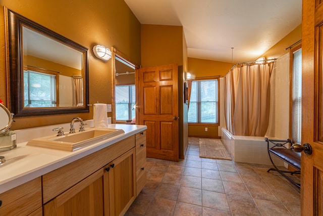 bathroom featuring vanity and tile flooring