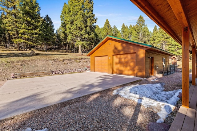 view of garage