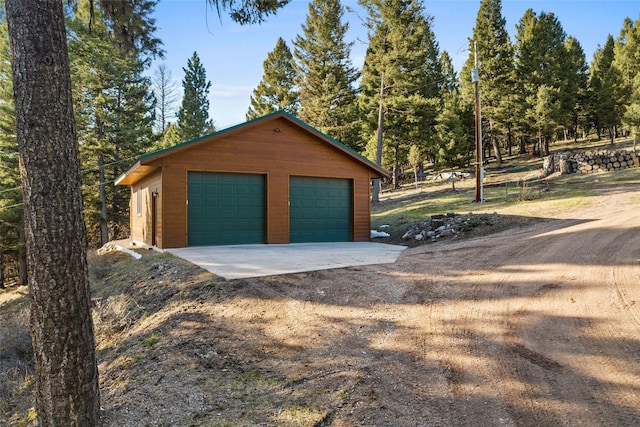 view of garage