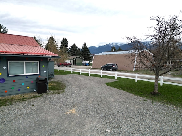 exterior space with a mountain view