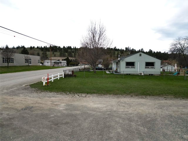 view of yard with a playground