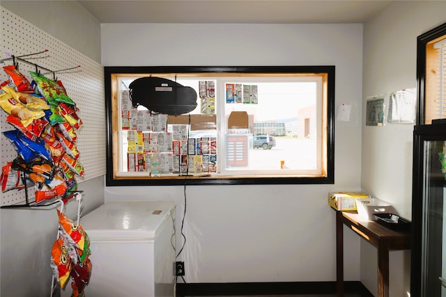 bathroom with washing machine and dryer