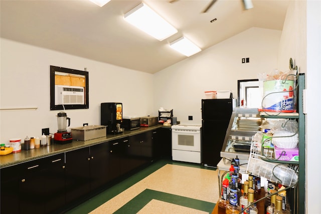 interior space with vaulted ceiling