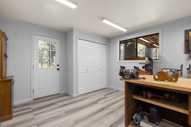 entryway featuring light hardwood / wood-style flooring