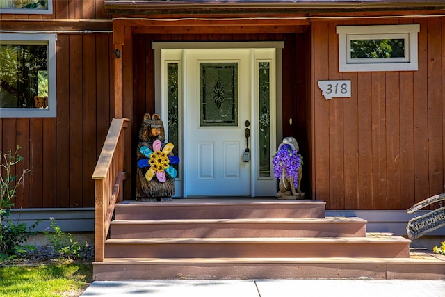 view of exterior entry