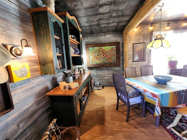 116 3rd Ave NE, Dutton, MT 59433 - dining area with light wood finished floors and wooden walls