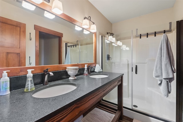 87 Rusty Iron Way, Eureka, MT 59917 - bathroom with vanity and an enclosed shower
