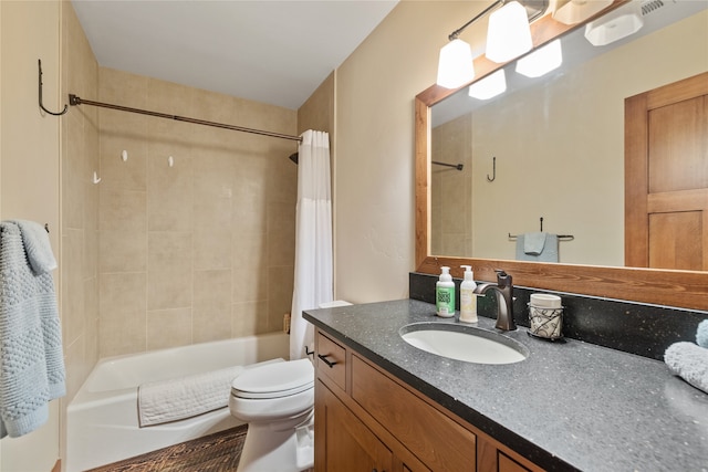 87 Rusty Iron Way, Eureka, MT 59917 - full bathroom with vanity, shower / tub combo with curtain, and toilet