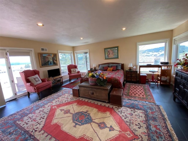 view of tiled living room