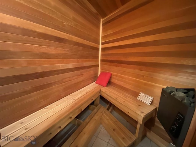 view of sauna