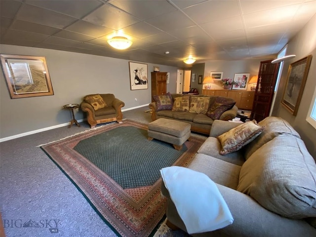 living room with carpet