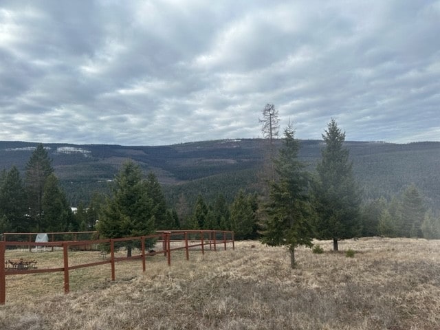 mountain view featuring a rural view