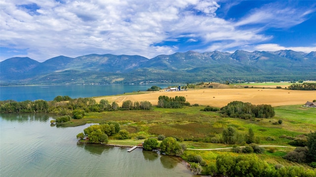 mountain view with a water view