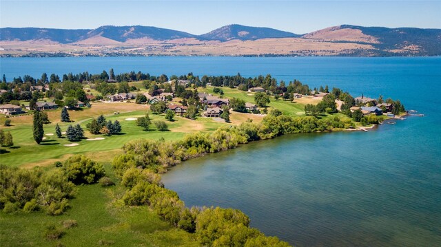 114 Pheasant Ridge Ct, Polson, MT 59860 - aerial view of a water and mountain view and a local golf course