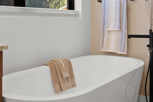 full bathroom featuring a freestanding tub