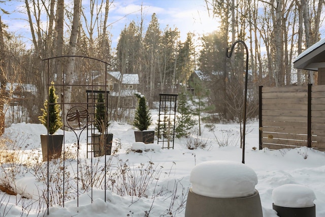 view of snowy yard