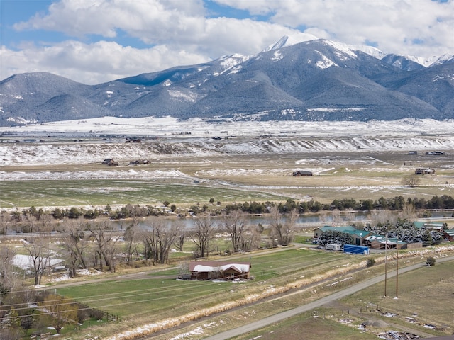 property view of mountains featuring a rural view