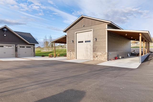 exterior space with a carport