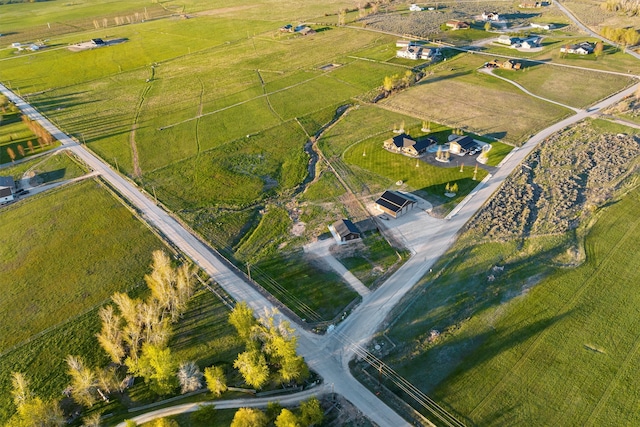 bird's eye view with a rural view