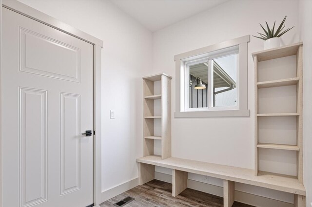 mudroom featuring hardwood / wood-style floors