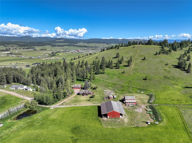 aerial view featuring a rural view