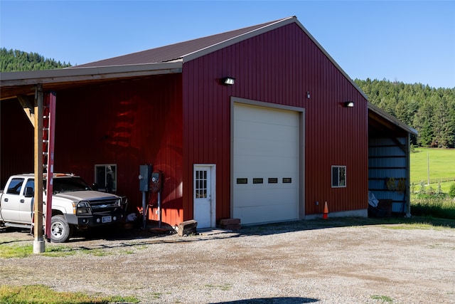 view of garage