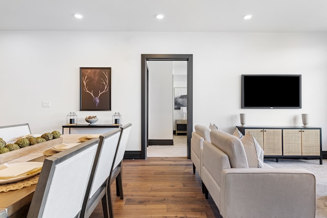 living room with wood-type flooring