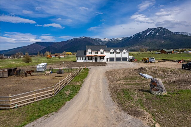 property view of mountains with a rural view