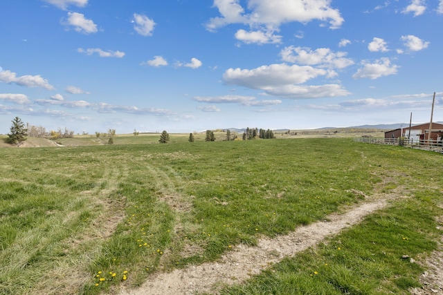 view of yard featuring a rural view