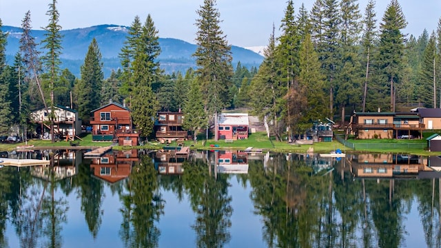 property view of water featuring a mountain view