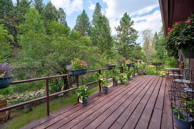 view of wooden deck