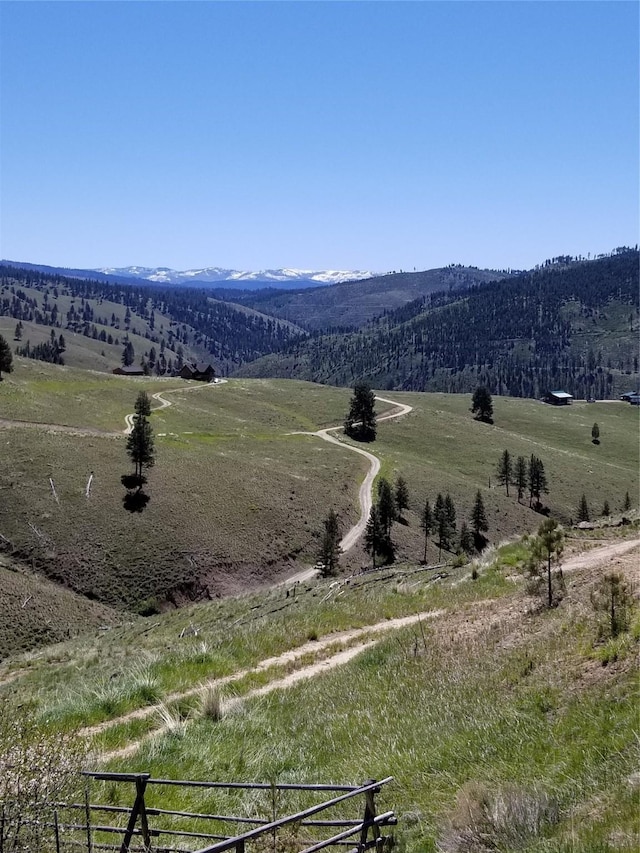 mountain view with a rural view