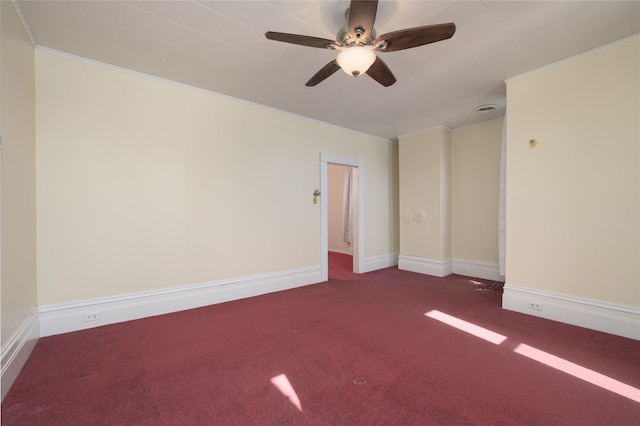 522 Hickory St, Anaconda, MT 59711 - carpeted spare room with crown molding and ceiling fan
