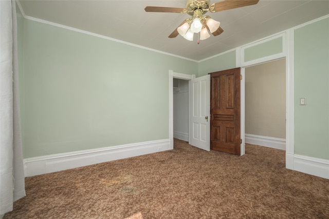 522 Hickory St, Anaconda, MT 59711 - unfurnished bedroom featuring carpet flooring, a closet, a ceiling fan, and ornamental molding