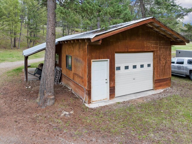 storage room with a garage