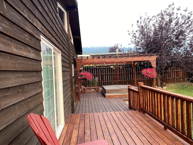 102 W Clark St, Philipsburg, MT 59858 - wooden terrace featuring fence and a covered hot tub