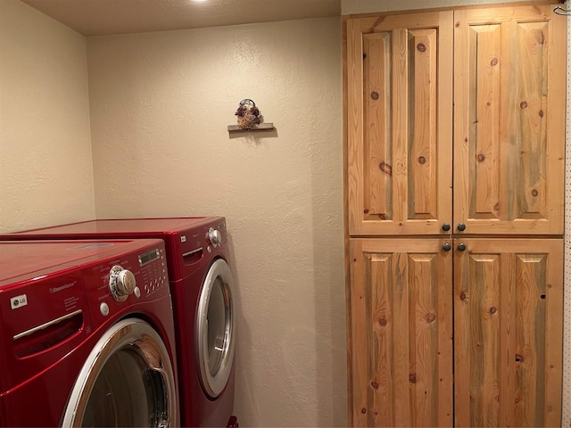 102 W Clark St, Philipsburg, MT 59858 - washroom with washing machine and dryer, cabinet space, and a textured wall
