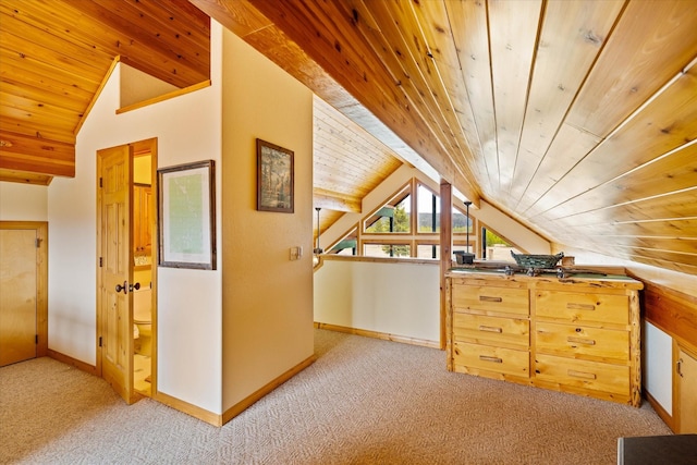 400 Kintla Ranch Rd, Polebridge, MT 59928 - additional living space featuring wooden ceiling, lofted ceiling, and carpet
