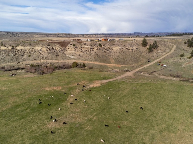 aerial view with a rural view