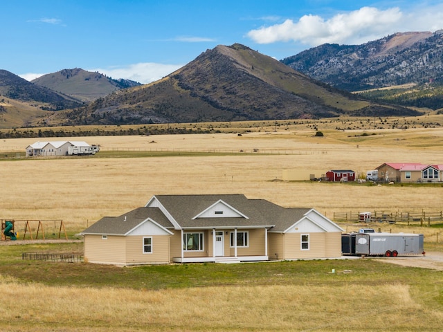 mountain view with a rural view