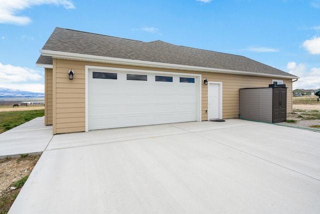 garage with wooden walls